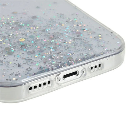 For iPhone 16 Pro Max Case Starry Sky Sparkle Epoxy Anti-Drop TPU Phone Cover