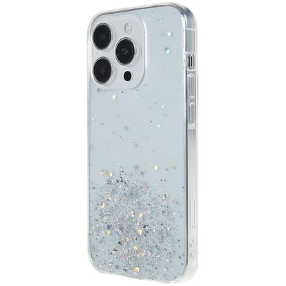 For iPhone 16 Pro Max Case Starry Sky Sparkle Epoxy Anti-Drop TPU Phone Cover