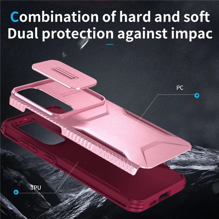 For Samsung Galaxy S24 FE Case Camshield TPU+PC Phone Cover Non-Slip Side Edge