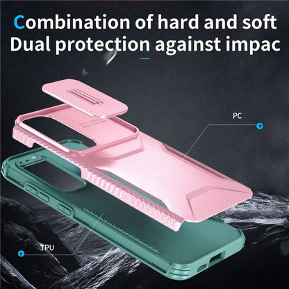 For Samsung Galaxy S24 FE Case Camshield TPU+PC Phone Cover Non-Slip Side Edge