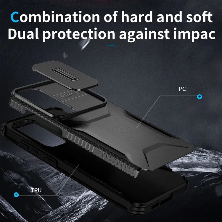 For Samsung Galaxy S24 FE Case Camshield TPU+PC Phone Cover Non-Slip Side Edge