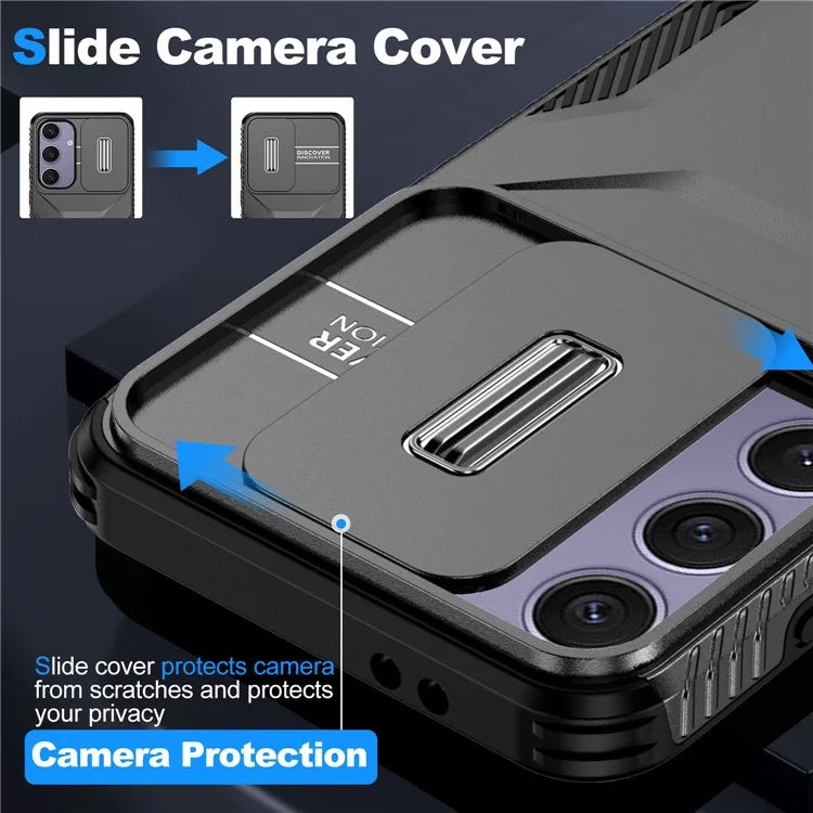 For Samsung Galaxy S24 FE Case Camshield TPU+PC Phone Cover Non-Slip Side Edge