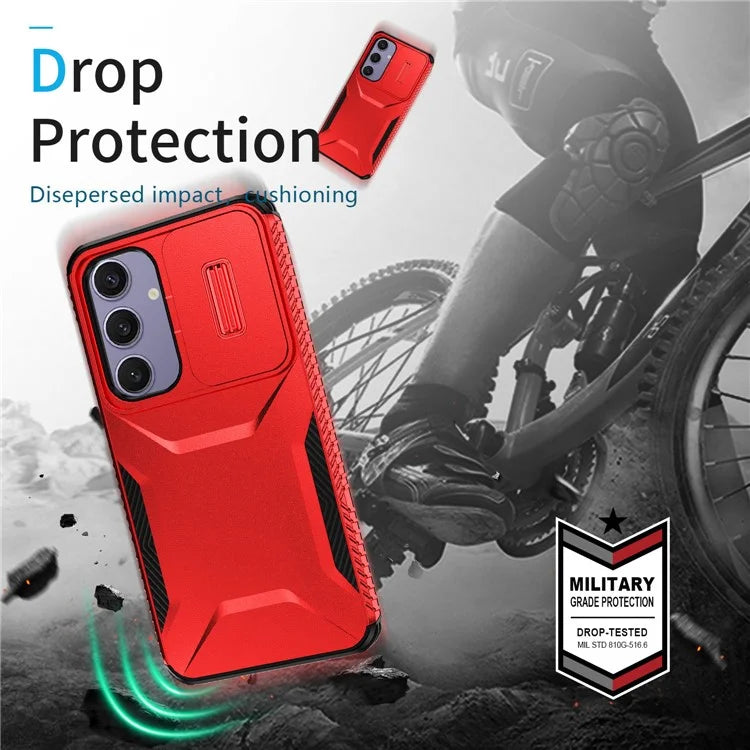 For Samsung Galaxy S24 FE Case Camshield TPU+PC Phone Cover Non-Slip Side Edge