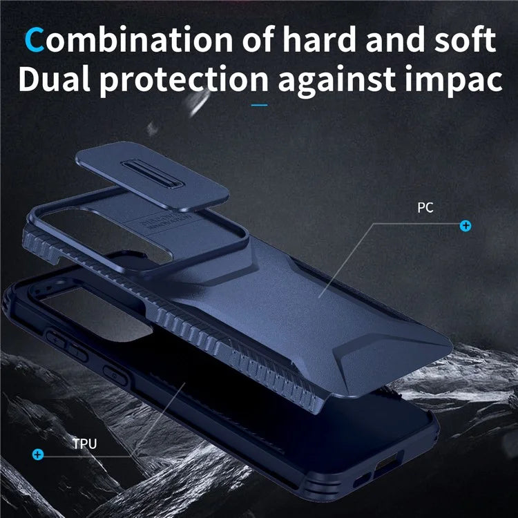 For Samsung Galaxy S24 FE Case Camshield TPU+PC Phone Cover Non-Slip Side Edge