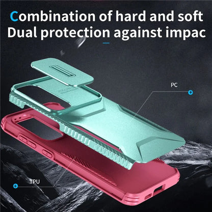 For Samsung Galaxy S24 FE Case Camshield TPU+PC Phone Cover Non-Slip Side Edge