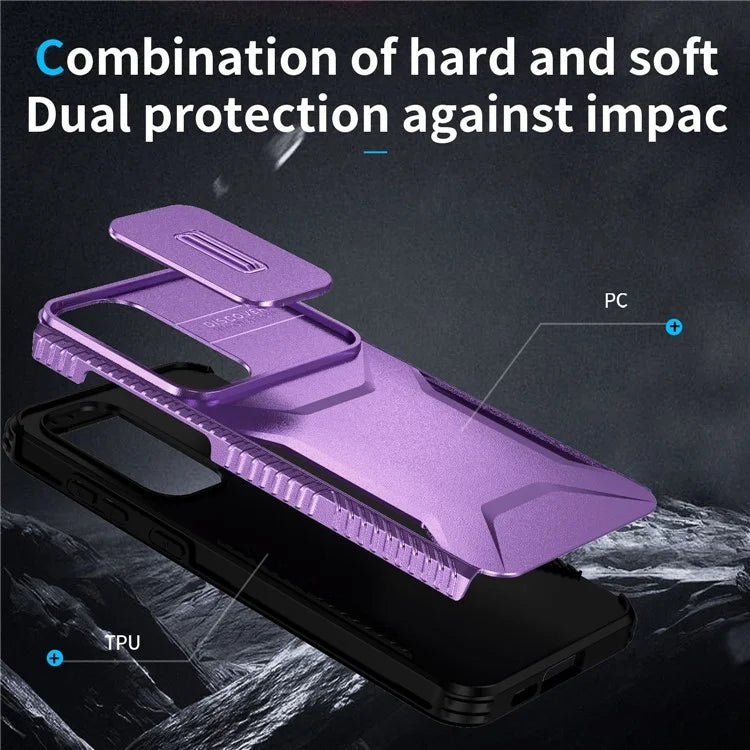 For Samsung Galaxy S24 FE Case Camshield TPU+PC Phone Cover Non-Slip Side Edge