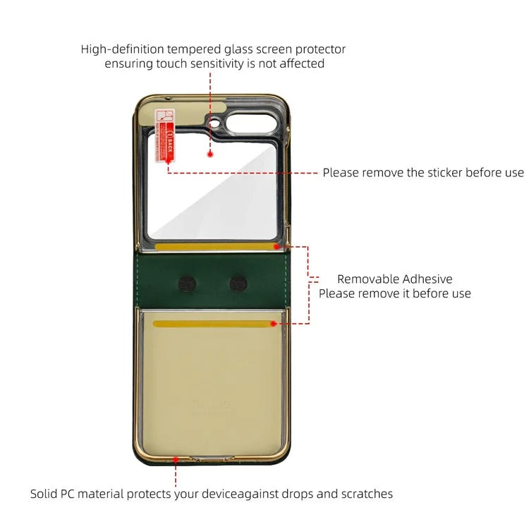 For Samsung Galaxy Z Flip6 5G Kickstand Case Flower Pattern Leather+PC Phone Cover with Back Film