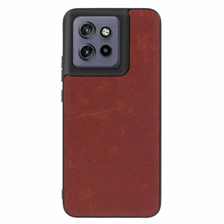 For Motorola Edge 50 Neo 5G Case Retro Leather Coated PC+TPU Phone Cover