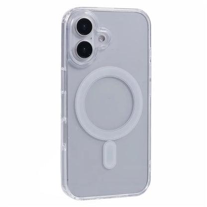 For iPhone 16 Clear Case Acrylic+TPU Phone Cover Compatible with MagSafe