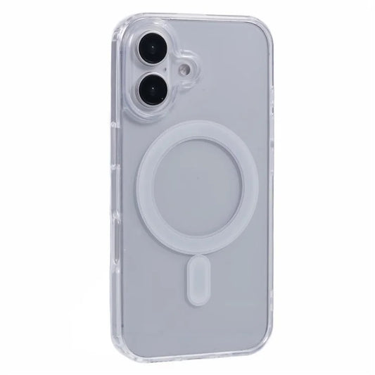 For iPhone 16 Clear Case Acrylic+TPU Phone Cover Compatible with MagSafe