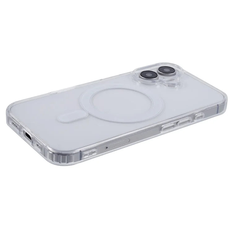 For iPhone 16 Clear Case Acrylic+TPU Phone Cover Compatible with MagSafe