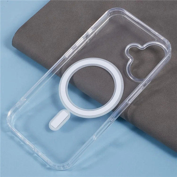 For iPhone 16 Clear Case Acrylic+TPU Phone Cover Compatible with MagSafe