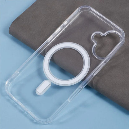 For iPhone 16 Clear Case Acrylic+TPU Phone Cover Compatible with MagSafe