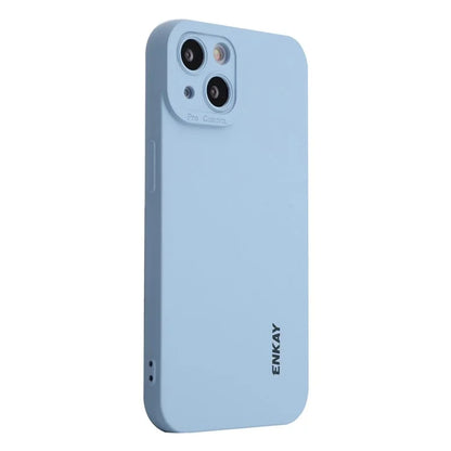 ENKAY HAT PRINCE For iPhone 14 Plus Solid Color Soft Liquid Silicone Case Camera Lens Precise Cutout Drop-Proof Cover