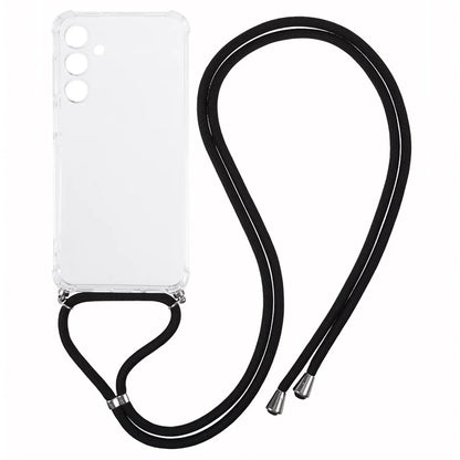 For Samsung Galaxy A16 5G Case Reinforced Corner TPU Clear Phone Cover with Lanyard
