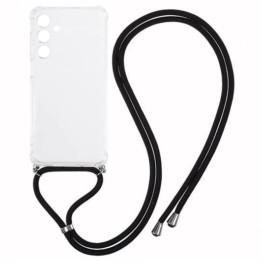 For Samsung Galaxy A16 5G Case Reinforced Corner TPU Clear Phone Cover with Lanyard