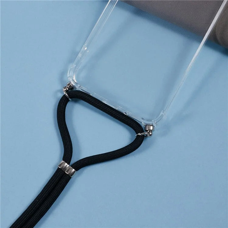 For Samsung Galaxy A16 5G Case Reinforced Corner TPU Clear Phone Cover with Lanyard