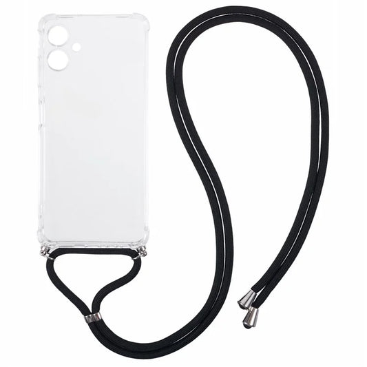 For Samsung Galaxy A06 Case Reinforced Corner TPU Clear Phone Cover with Lanyard