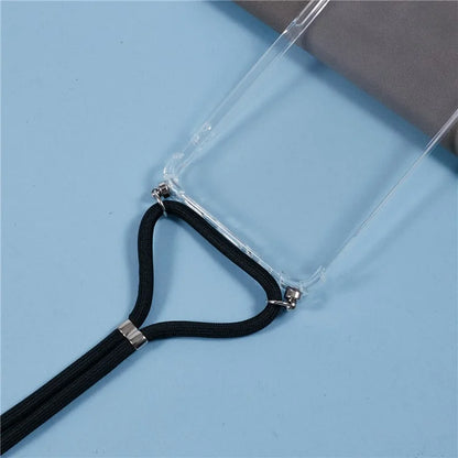For Samsung Galaxy A06 Case Reinforced Corner TPU Clear Phone Cover with Lanyard