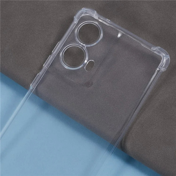 For Motorola Moto G85 5G / S50 Neo 5G Case Reinforced Corner TPU Clear Phone Cover with Lanyard
