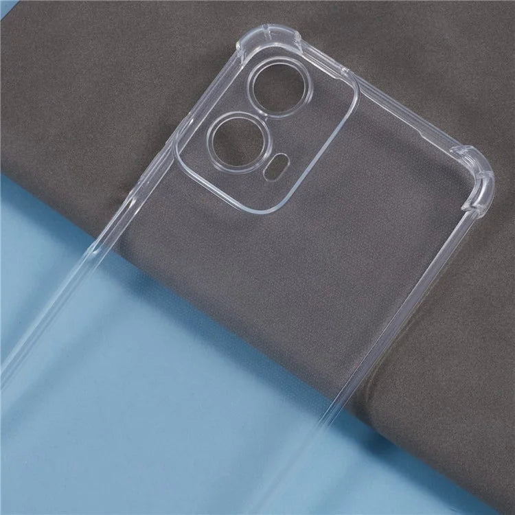 For Motorola Moto G45 5G / G34 5G Case Reinforced Corner TPU Clear Phone Cover with Lanyard