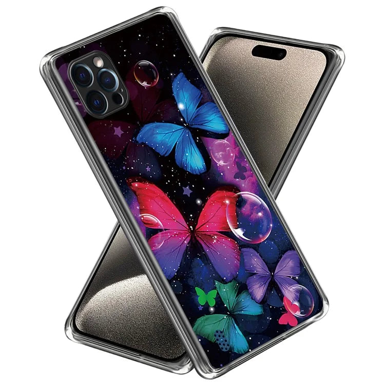 For iPhone 16 Pro Max Case Pattern Printed Shockproof TPU Phone Cover