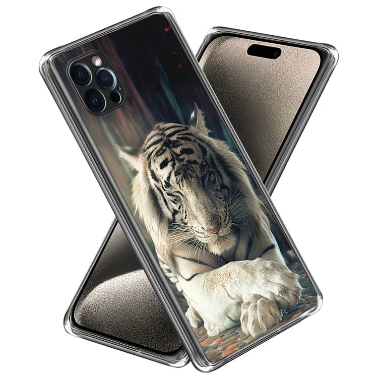 For iPhone 16 Pro Case Pattern Printed Shockproof TPU Phone Cover
