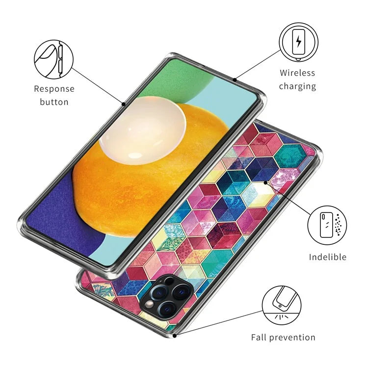 For iPhone 16 Pro Case Pattern Printed Shockproof TPU Phone Cover