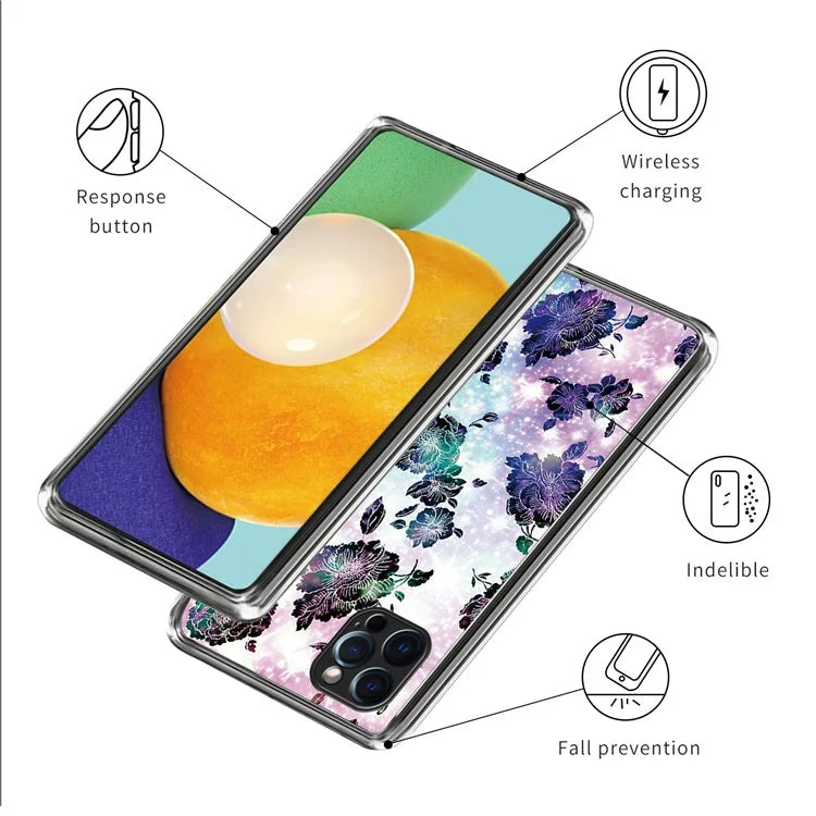 For iPhone 16 Pro Case Pattern Printed Shockproof TPU Phone Cover