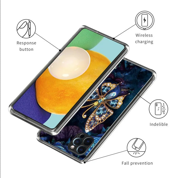 For iPhone 16 Pro Case Pattern Printed Shockproof TPU Phone Cover