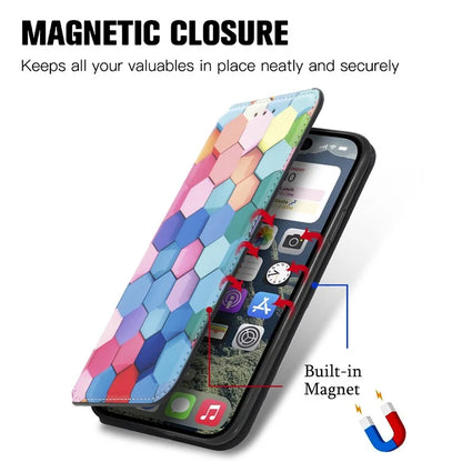 CASENEO 001 Series for iPhone 16 Plus Case RFID Blocking Wallet Leather Cover Pattern Print