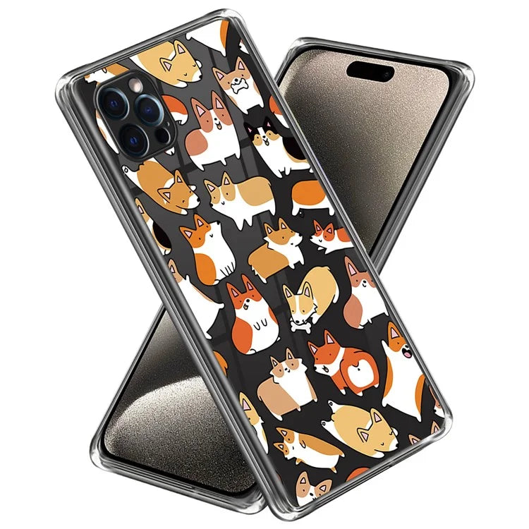 For iPhone 16 Pro Max Case Pattern Printed Shockproof TPU Phone Cover