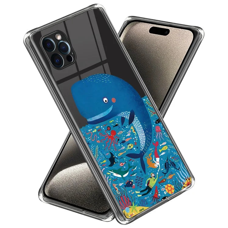 For iPhone 16 Pro Case Pattern Printed Shockproof TPU Phone Cover