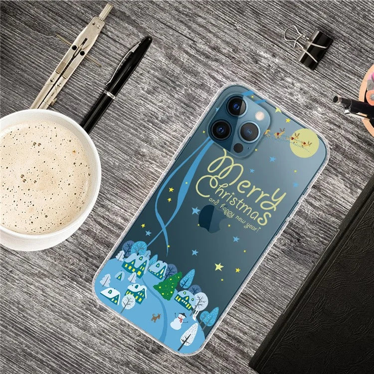 For iPhone 16 Pro Max Case Christmas Pattern Printing Soft TPU Phone Cover
