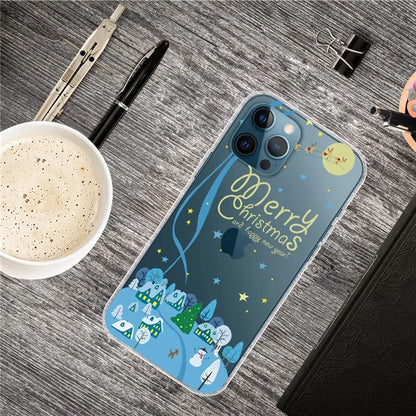 For iPhone 16 Pro Max Case Christmas Pattern Printing Soft TPU Phone Cover
