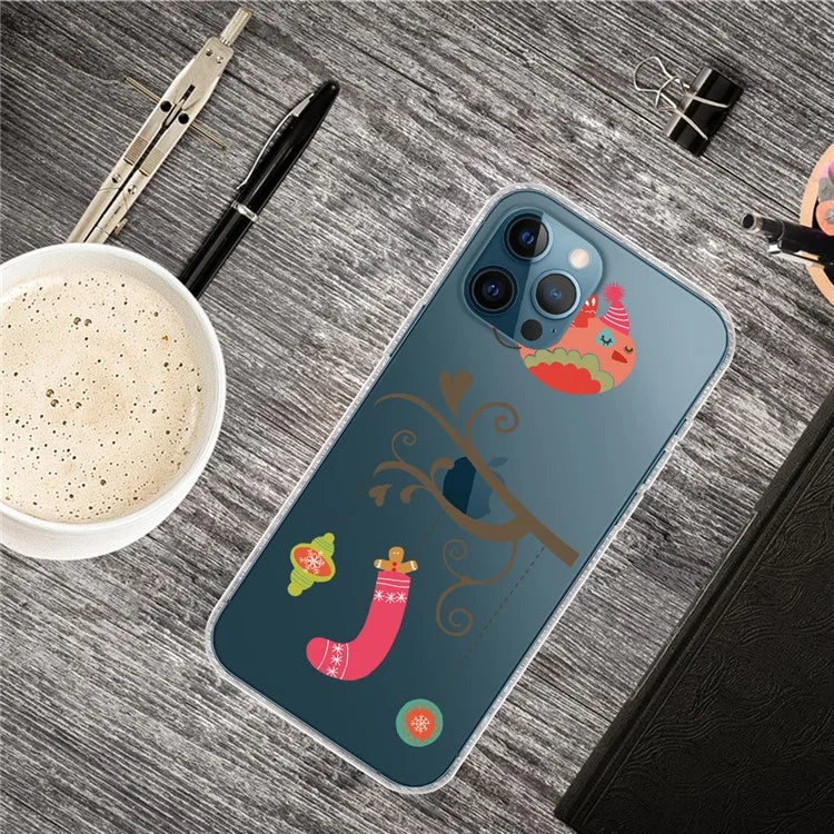 For iPhone 16 Pro Max Case Christmas Pattern Printing Soft TPU Phone Cover