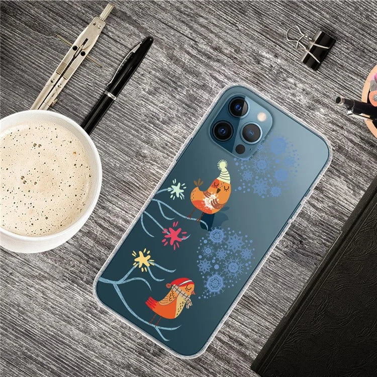 For iPhone 16 Pro Max Case Christmas Pattern Printing Soft TPU Phone Cover