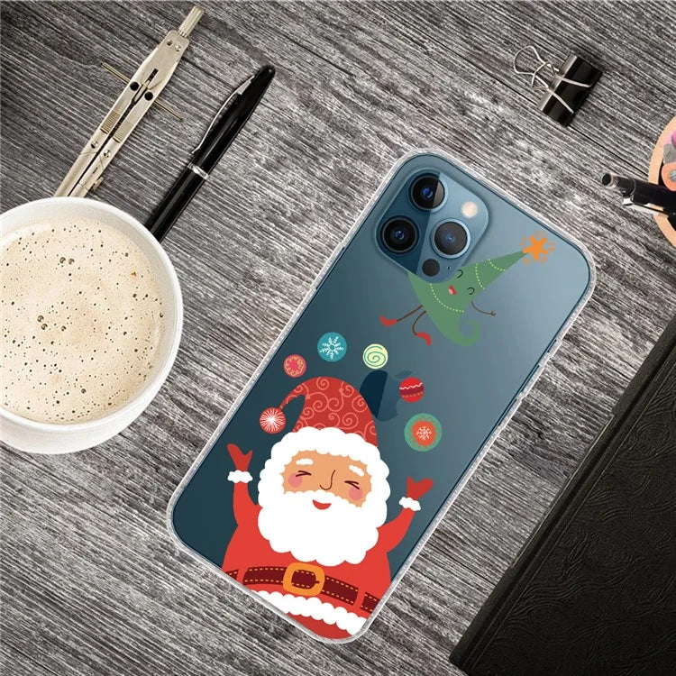 For iPhone 16 Pro Max Case Christmas Pattern Printing Soft TPU Phone Cover