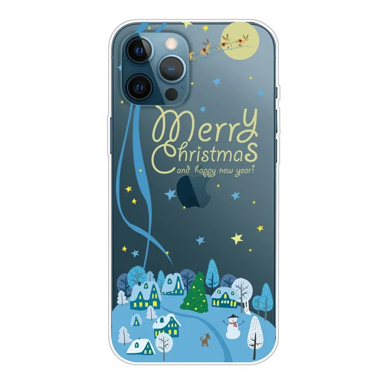 For iPhone 16 Pro Case Christmas Pattern Printing Soft TPU Phone Cover