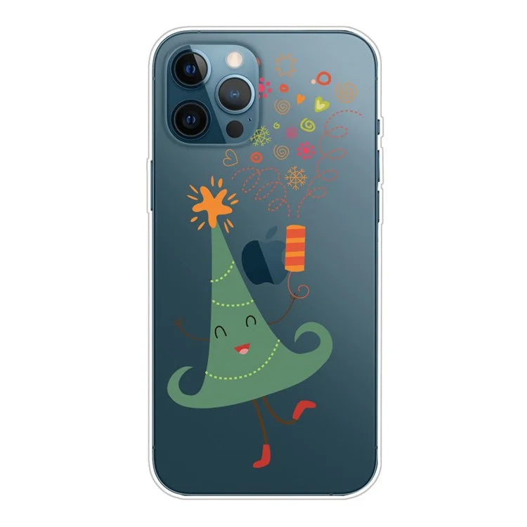 For iPhone 16 Pro Case Christmas Pattern Printing Soft TPU Phone Cover