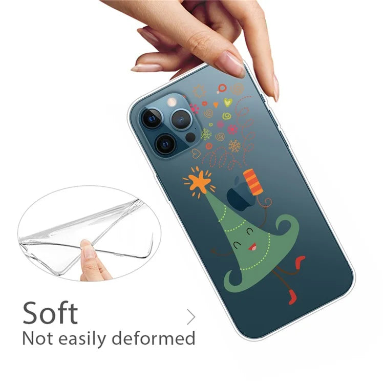 For iPhone 16 Pro Case Christmas Pattern Printing Soft TPU Phone Cover
