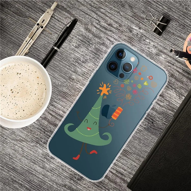 For iPhone 16 Pro Case Christmas Pattern Printing Soft TPU Phone Cover