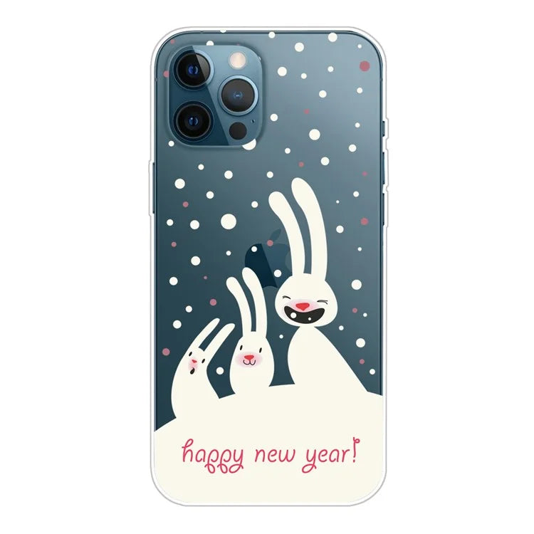 For iPhone 16 Pro Case Christmas Pattern Printing Soft TPU Phone Cover