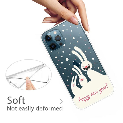 For iPhone 16 Pro Case Christmas Pattern Printing Soft TPU Phone Cover