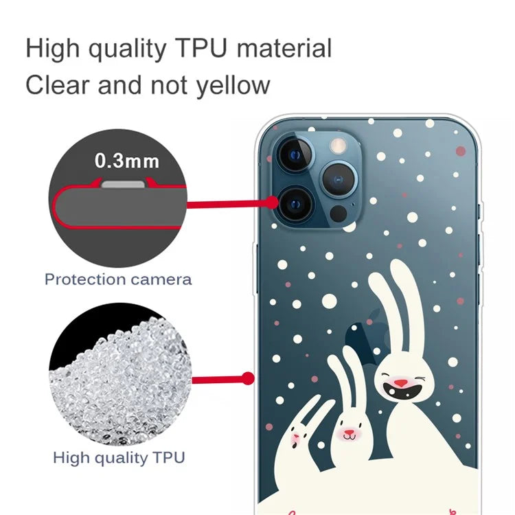 For iPhone 16 Pro Case Christmas Pattern Printing Soft TPU Phone Cover
