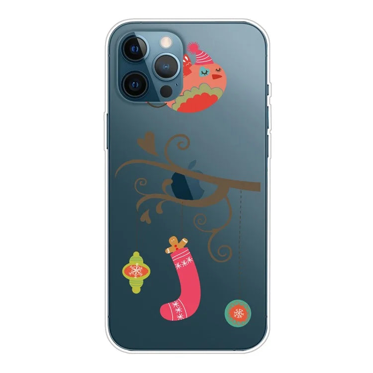 For iPhone 16 Pro Case Christmas Pattern Printing Soft TPU Phone Cover