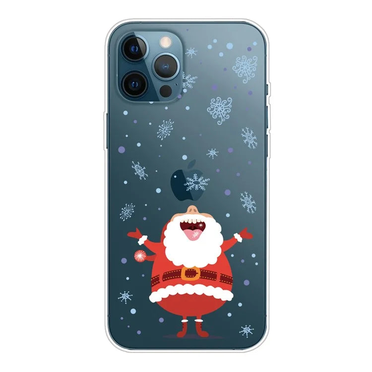 For iPhone 16 Pro Case Christmas Pattern Printing Soft TPU Phone Cover