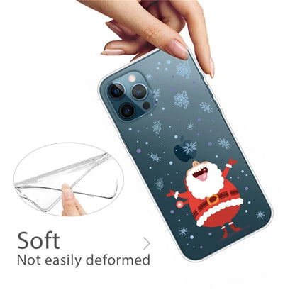 For iPhone 16 Pro Case Christmas Pattern Printing Soft TPU Phone Cover