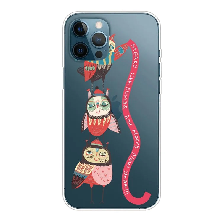 For iPhone 16 Pro Case Christmas Pattern Printing Soft TPU Phone Cover