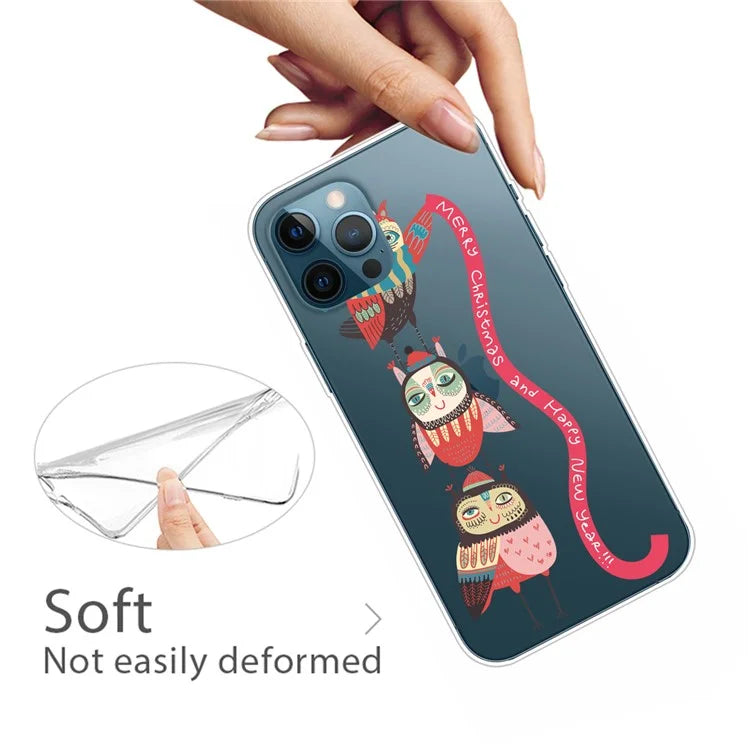 For iPhone 16 Pro Case Christmas Pattern Printing Soft TPU Phone Cover